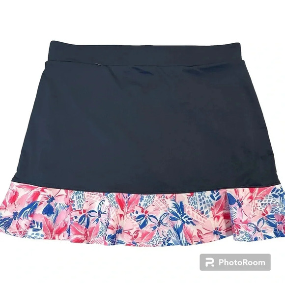 Stella Parker UPF 50 Mermaid Hem Navy & Floral Skort Size Large - Picture 2 of 11
